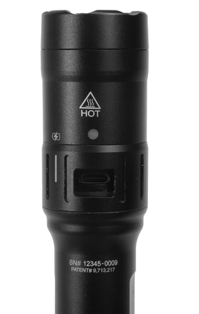 USB-568XL: BARRAGE™ - USB Tactical Flashlight with Red and Green Floodlight - Black