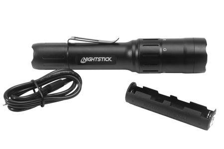 USB-568XL: BARRAGE™ - USB Tactical Flashlight with Red and Green Floodlight - Black