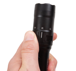 USB-568XL: BARRAGE™ - USB Tactical Flashlight with Red and Green Floodlight - Black