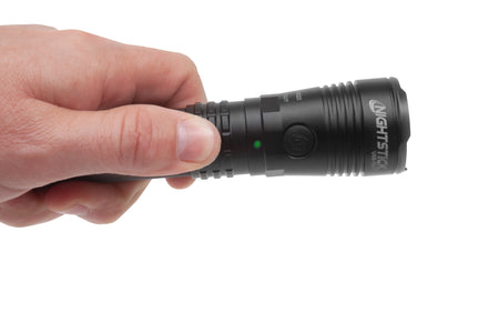 USB-588-T: Turbo High Candela USB Dual-Light Rechargeable Tactical Flashlight - Black